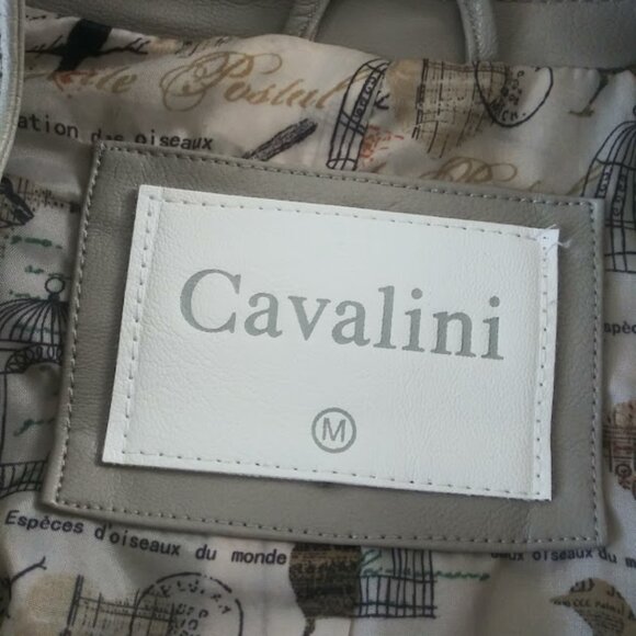 Cavalini women's size M beige faux leather jacket - Picture 12 of 15